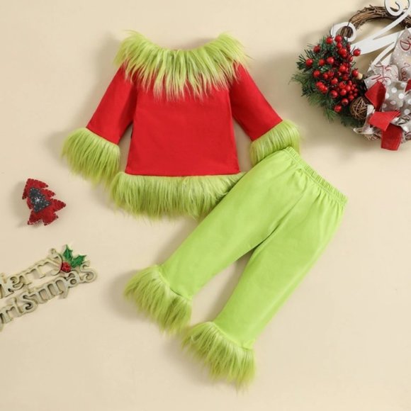 Grinch Who Stole Christmas Girls Boys Halloween Costume Outfit Set - Picture 5 of 6